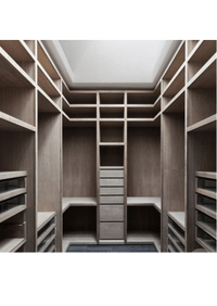 П-образная гардеробная комната в классическом стиле Сургут